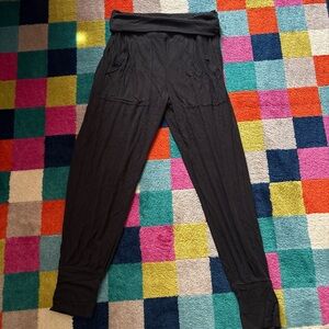 aerie Black Kids Harem Joggers with Fold-Over Waistband